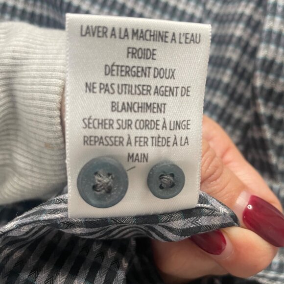 Robert Graham Mens Houndstooth Dress Shirt With Floral Trim Size M - Picture 10 of 16